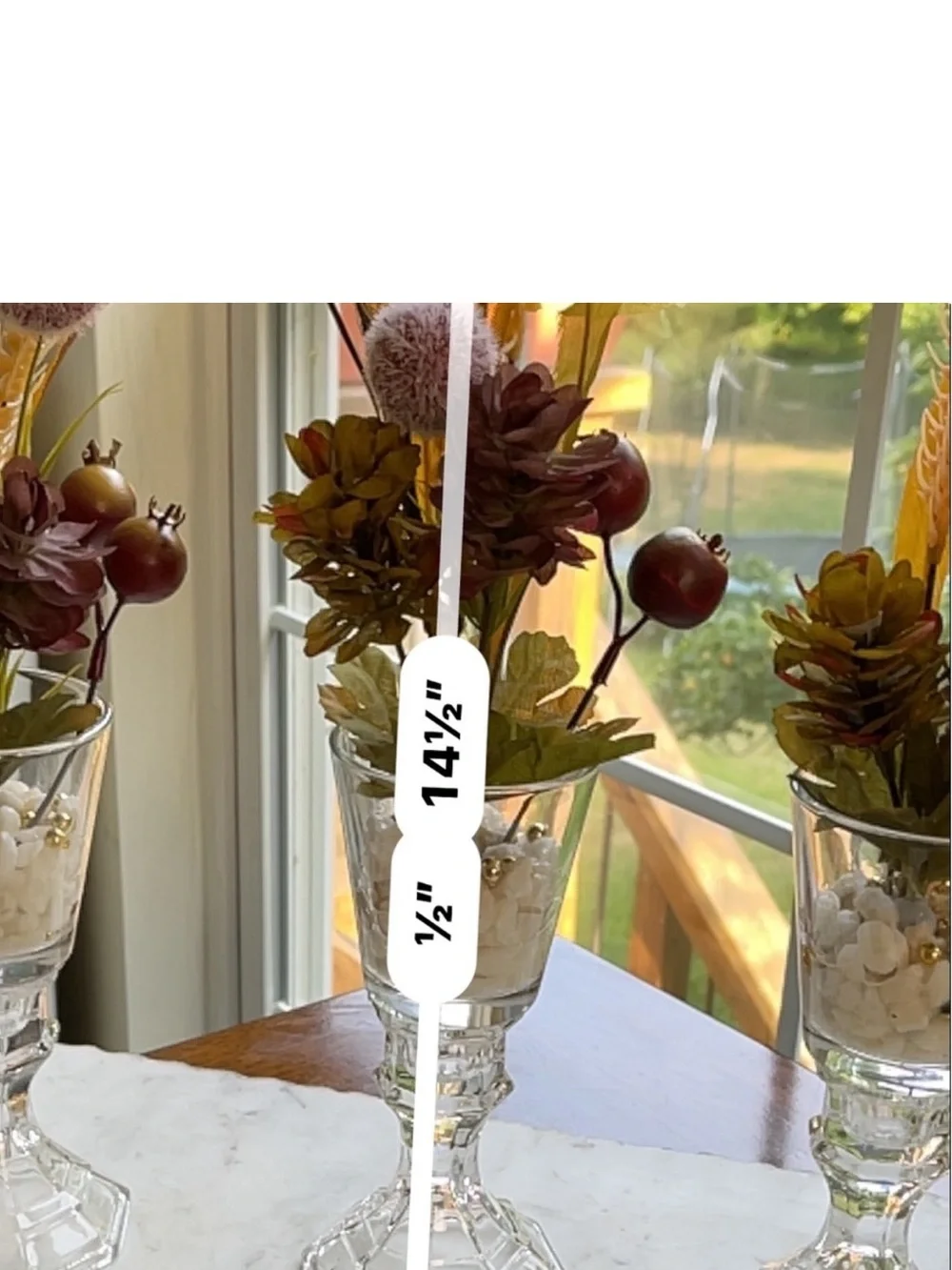 Autumn Harvest Faux Floral Vases in Yellow and Burgundy - Unbranded